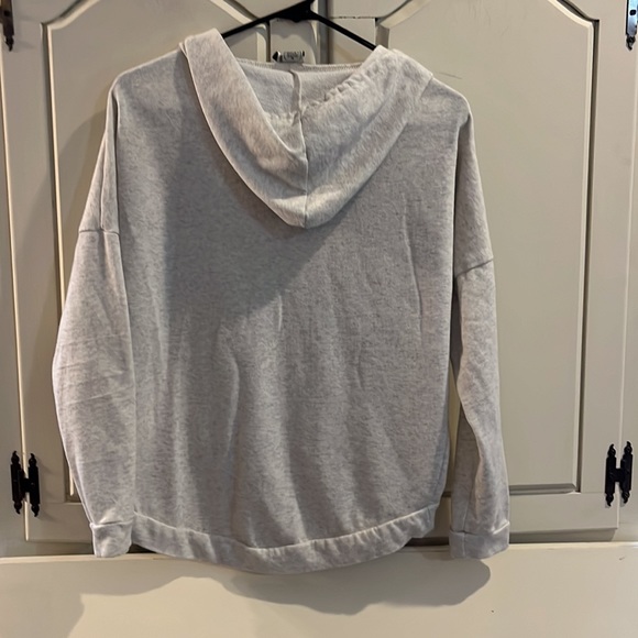 Size S cream /gray hoodie. Worn several times. Listing #5002 - Picture 2 of 4
